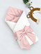 Конверт плед на виписку з бантом на резинці косичка піке молочно-пудровий 2179-1 фото 2